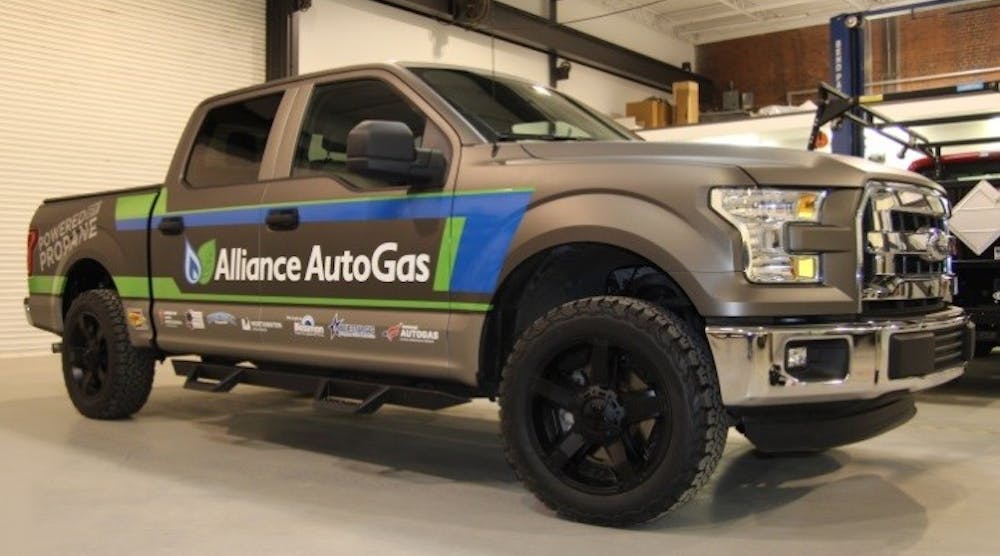 This 2016 3.5 Liter Ford F-150 V6 was converted to propane autogas at the 2016 NTEA Work Truck Show.