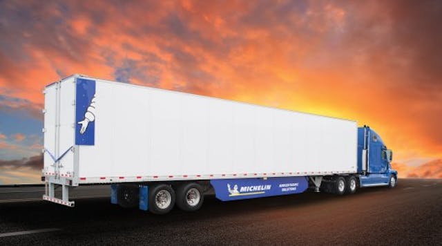 A rendering of the Michelin Energy Guard trailer aero kit.