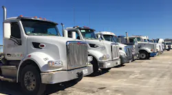 Trucks lined up