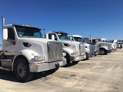 Trucks lined up Trucks lined up