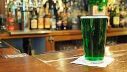 Green-dyed beer for St. Patrick's Day Green-dyed beer for St. Patrick's Day