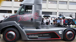 Cummins unveiled its fully electric Class 7 tractor that is intended for vocational applications such as urban delivery port drayage and terminal handling Photos Aaron Marsh Fleet Owner