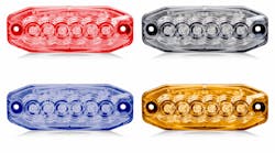 New Maxxima M20388 Series LED lights come in amber, white/clear, blue, and red.
