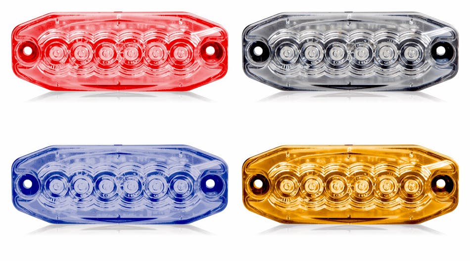 New Maxxima M20388 Series LED lights come in amber, white/clear, blue, and red.