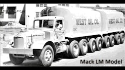 A Mack LM Model truck in use by West Oil Co of Detroit A Mack LM Model truck in use by West Oil Co of Detroit