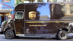 A UPS electric delivery van that you might see en route to your local UPS Store.