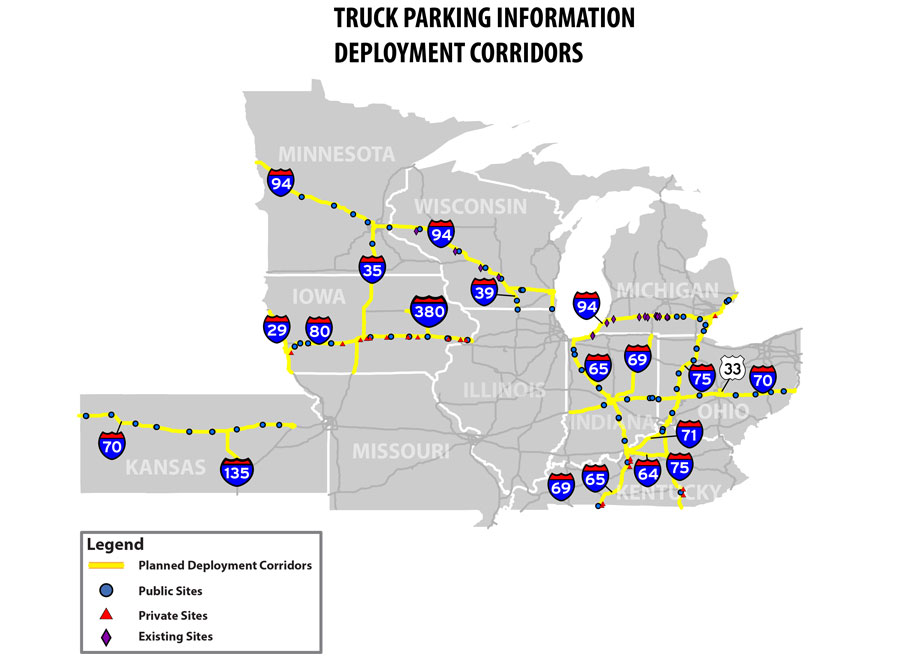 MAASTO TPIMS truck parking project map