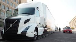 Volvo showed off its SuperTruck at the U.S. Dept. of Energy headquarters in Washington, DC.