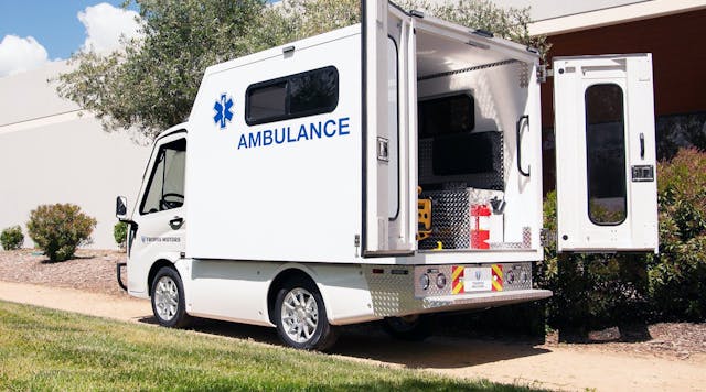 Tropos Motors&apos; new EMSc electric medical response vehicle, part of the ABLE eCUV lineup.