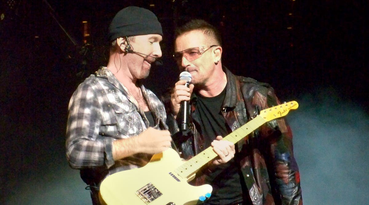 The Edge, left, and Bono of U2.