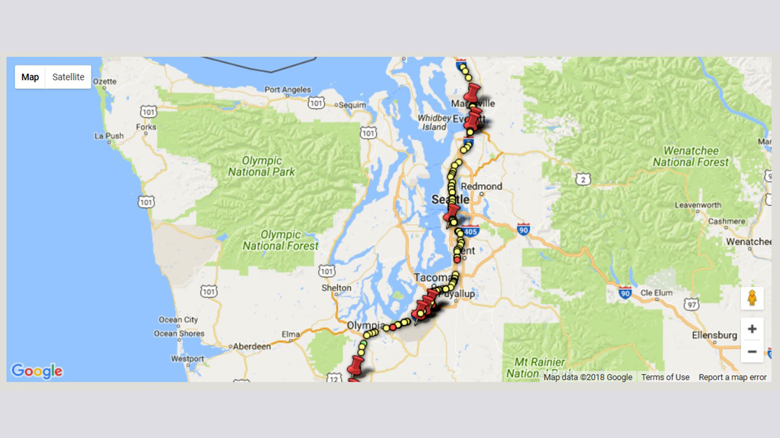 Davis Law Group Interstate 5 truck crashes map