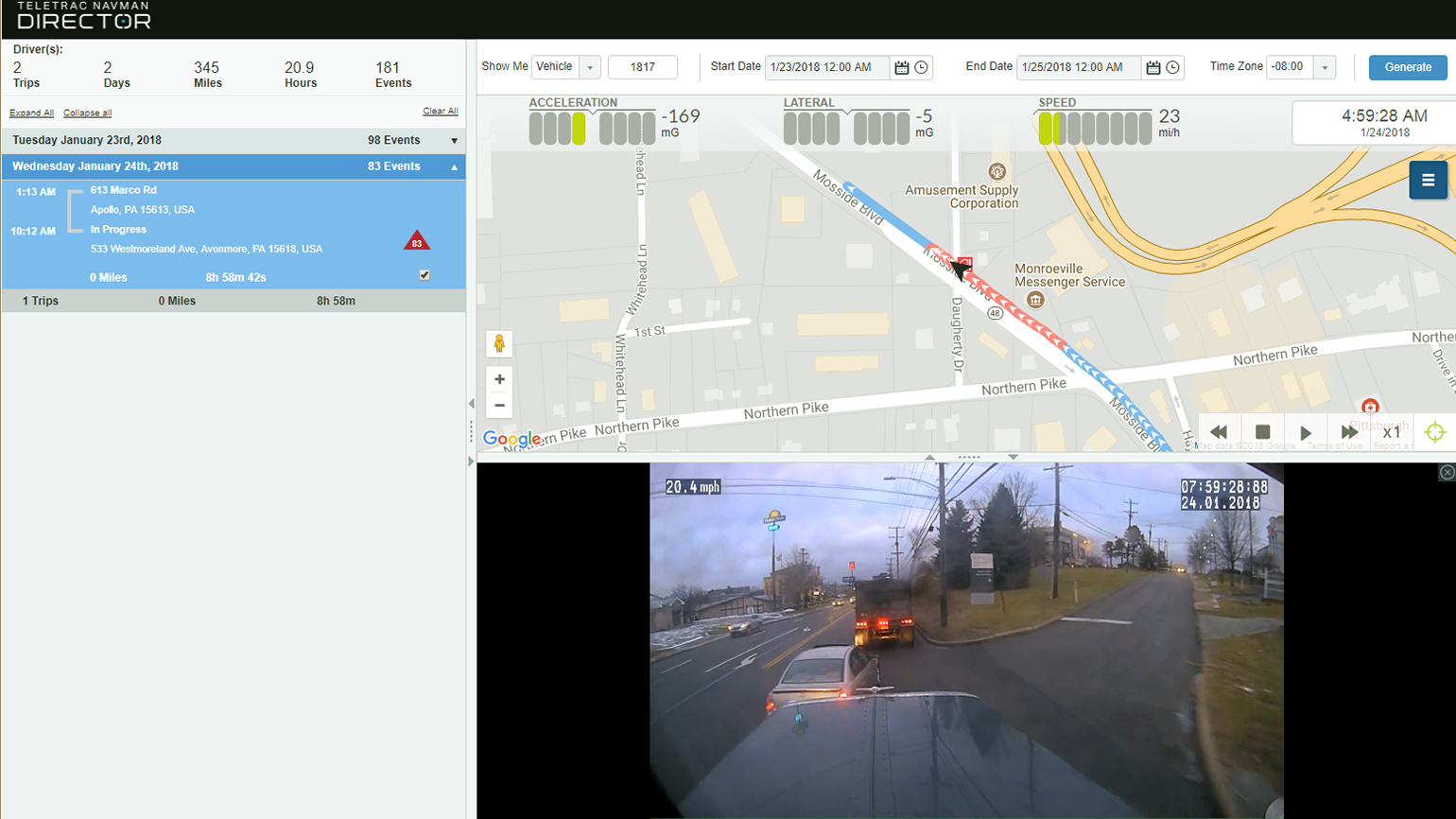 Teletrac Navman DIRECTOR Safety Analytics module