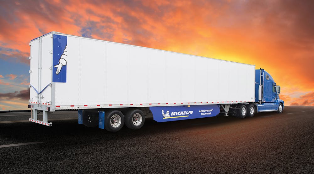 Michelin&apos;s aerodynamic trailer solution kit, Michelin Energy Guard, is for use on 53-ft. dry-van truck load, refrigerated truck load and other long-haul and regional applications.
