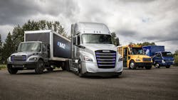 Freightliner eM2, Freightliner eCascadia, Thomas Built Buses Saf-T-Liner C2 Jouley, FUSO eCanter Freightliner eM2, Freightliner eCascadia, Thomas Built Buses Saf-T-Liner C2 Jouley, FUSO eCanter