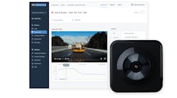 KeepTruckin&apos;s new Smart Dashcam product includes a small, windshield-mounted forward-facing camera and software dashboard where adverse event videos can be viewed.