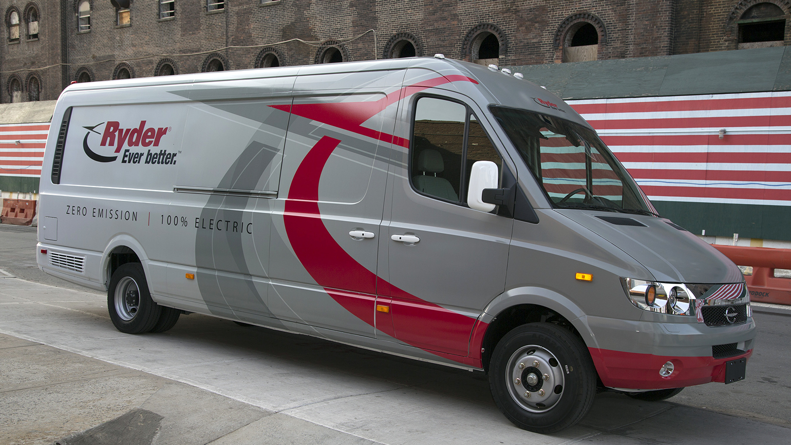 Chanje electric panel van with Ryder wrap