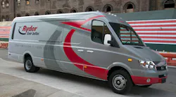 Chanje electric panel van with Ryder wrap