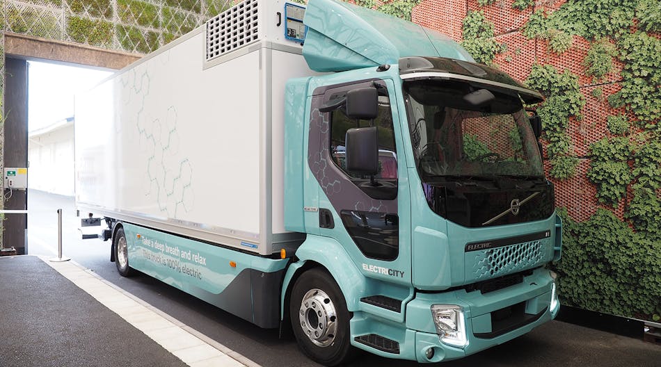 Volvo Trucks debuted the FL Electric battery-electric cabover, showing off this one with a refrigerated body as well as a refuse collection truck, with a larger FE Electric set to be unveiled shortly. Both models will go on sale in Europe next year.