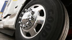 Goodyear unveils its Endurance LHS steer tire.