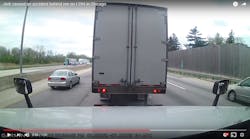 The incident occurred on May 9, 2018 on I-294 in Chicago. The brake check caused a complete stop on the interstate and a 15-car pile-up with injuries.