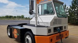 Orange EV&apos;s T-Series pure-electric terminal tractor.