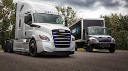 Heavy-duty Freightliner eCascadia and medium-duty eM2 trucks will be put into real-world use at Penske Truck Leasing and NFI later this year.