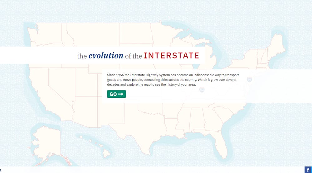 Geotab&apos;s interactive infographic illustrates the progression of the U.S. Interstate Highway System.