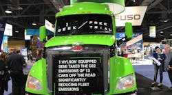 Hyliion promotes its hybrid-electric technology at the Advanced Clean Transportation (ACT) Expo in May.