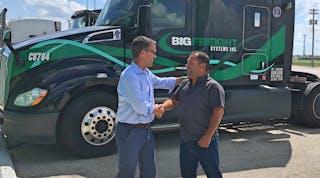 Gary Coleman, president of Big Freight Systems, welcomes Jim Clunie, president of Kelsey Trail Trucking, to Big Freight and the Daseke family of operating companies.