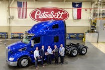 David Freymiller, president and CEO of Freymiller Trucking, was the first customer to receive the new Peterbilt 579 UltraLoft tractor.