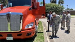 At the hiring fairs, transitioning service personnel got a close look at a Kenworth T680, which will continue to be displayed at future hiring summits to encourage transitioning service members to explore trucking industry opportunities.