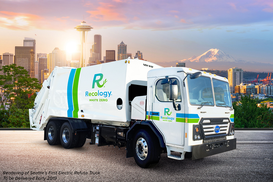 byd seattle refuse trucks rendering