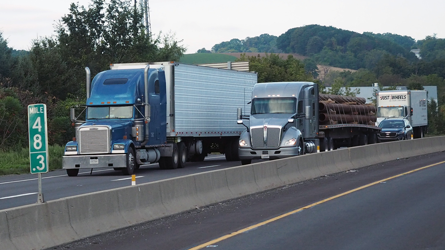 Semi-trucks on highway