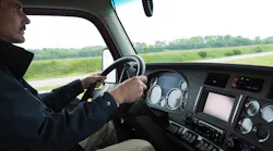 Truck driver on highway