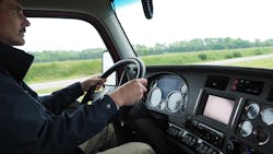 Truck driver on highway Truck driver on highway