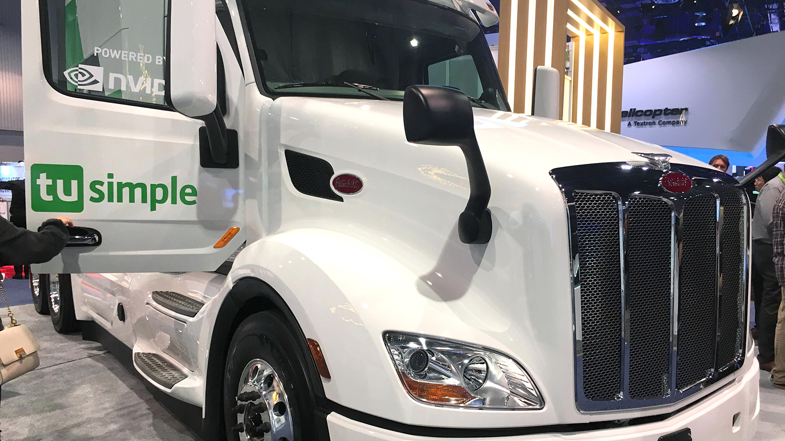 TuSimple Peterbilt truck at CES 2018