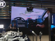 A video at the ZF booth demonstrates autonomous driving.