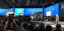 CEO Martin Daum kicks off the Daimler Trucks press conference at IAA.