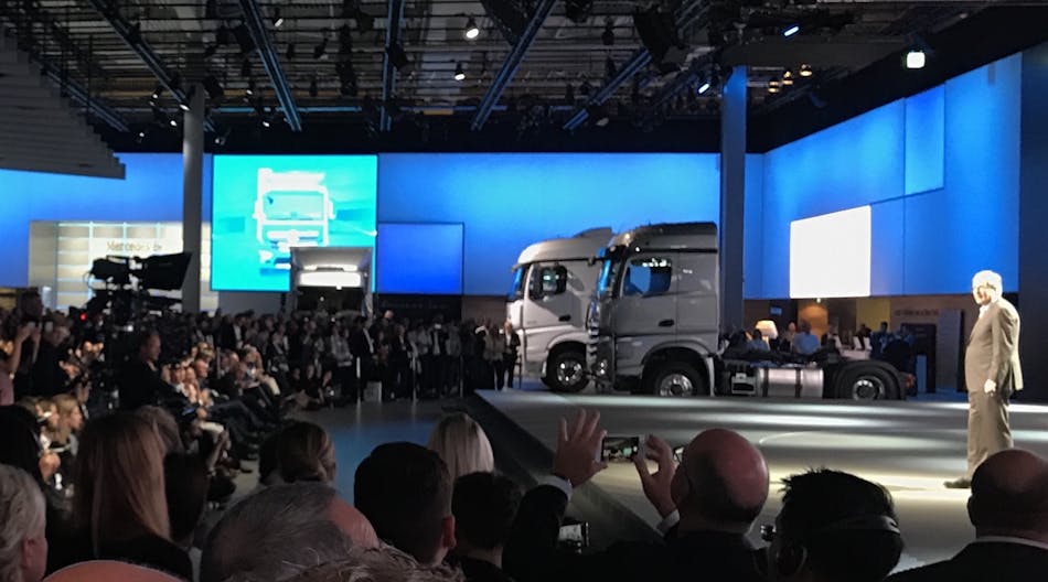 CEO Martin Daum kicks off the Daimler Trucks press conference at IAA.