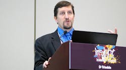 FMCSA&apos;s Joe DeLorenzo speaks at the recent Trimble in.sight user conference.