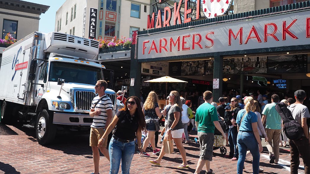 Making deliveries in Seattle&apos;s Pike Place Market is needed frequently day in and day out, but it&apos;s no easy task.