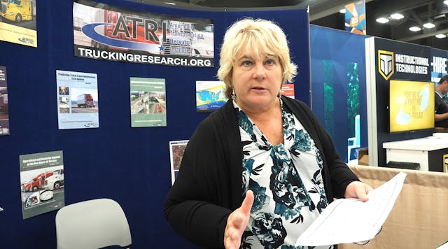 ATRI President Rebecca Brewster discusses the organization&apos;s latest top 10 survey of trucking industry issues at the American Trucking Assns.&apos; Management Conference &amp; Exhibition.