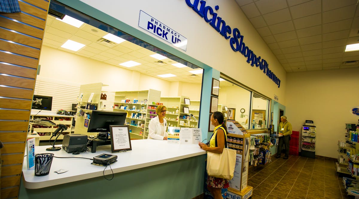 A pharmacy at White&apos;s Travel Center in Raphine, VA., serves truckers and local customers.