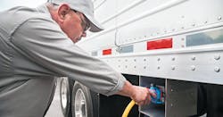 Electric standby power will help Golden State Foods reduce refrigerated truck idling at its Garner, NC facility, saving 80,000 gal. of diesel a year.