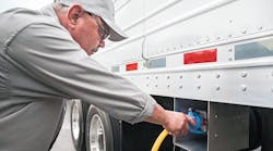 Electric standby power will help Golden State Foods reduce refrigerated truck idling at its Garner, NC facility, saving 80,000 gal. of diesel a year.