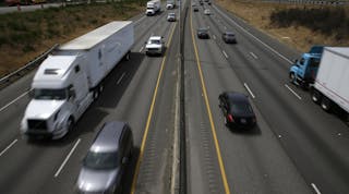 Vehicles travel along Interstate 5 in Washington state.