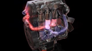 Achates Power&apos;s two-stroke opposed-piston engine design claims optimized airflow, simplified design, greater efficiency and much less emissions than a conventional four-stroke diesel engine.