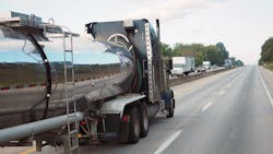 Diesel tank truck on highway Diesel tank truck on highway