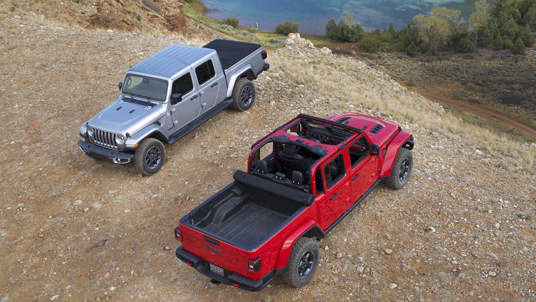 2020 Jeep Gladiator Overland (left) and Rubicon