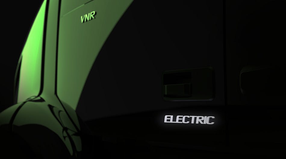 Volvo offered some teasing photos of its new VNR Electric truck.